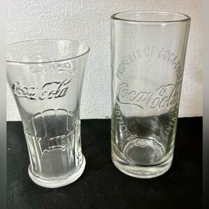 2 Vintage Coca Cola glasses.
